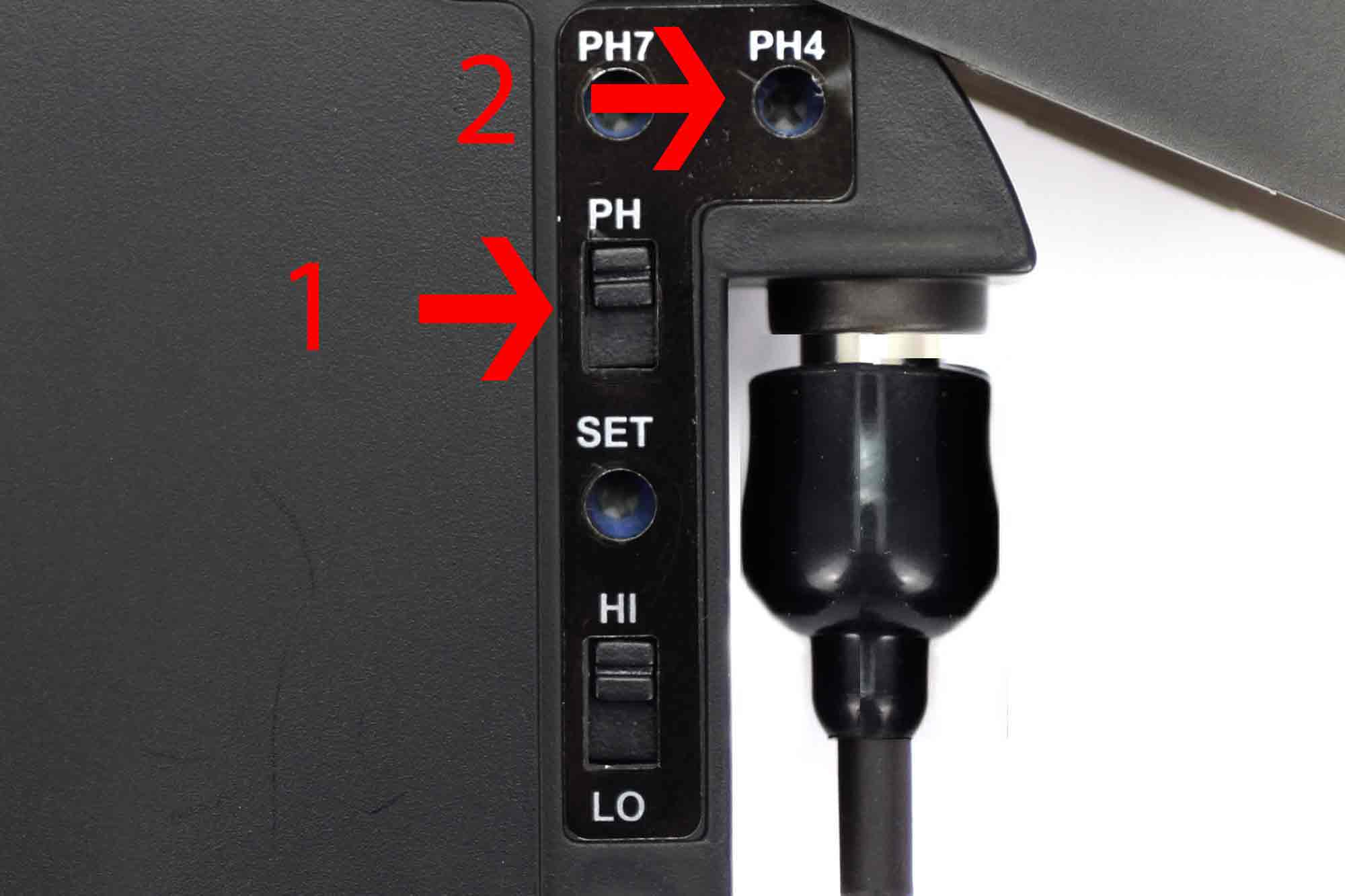 Stel de controller in op pH 4